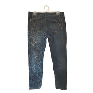 Jeanstar Lowrise Y2K Bleached Blue Dark Denim Jeans 12 Indie Sleaze 90s Ethereal